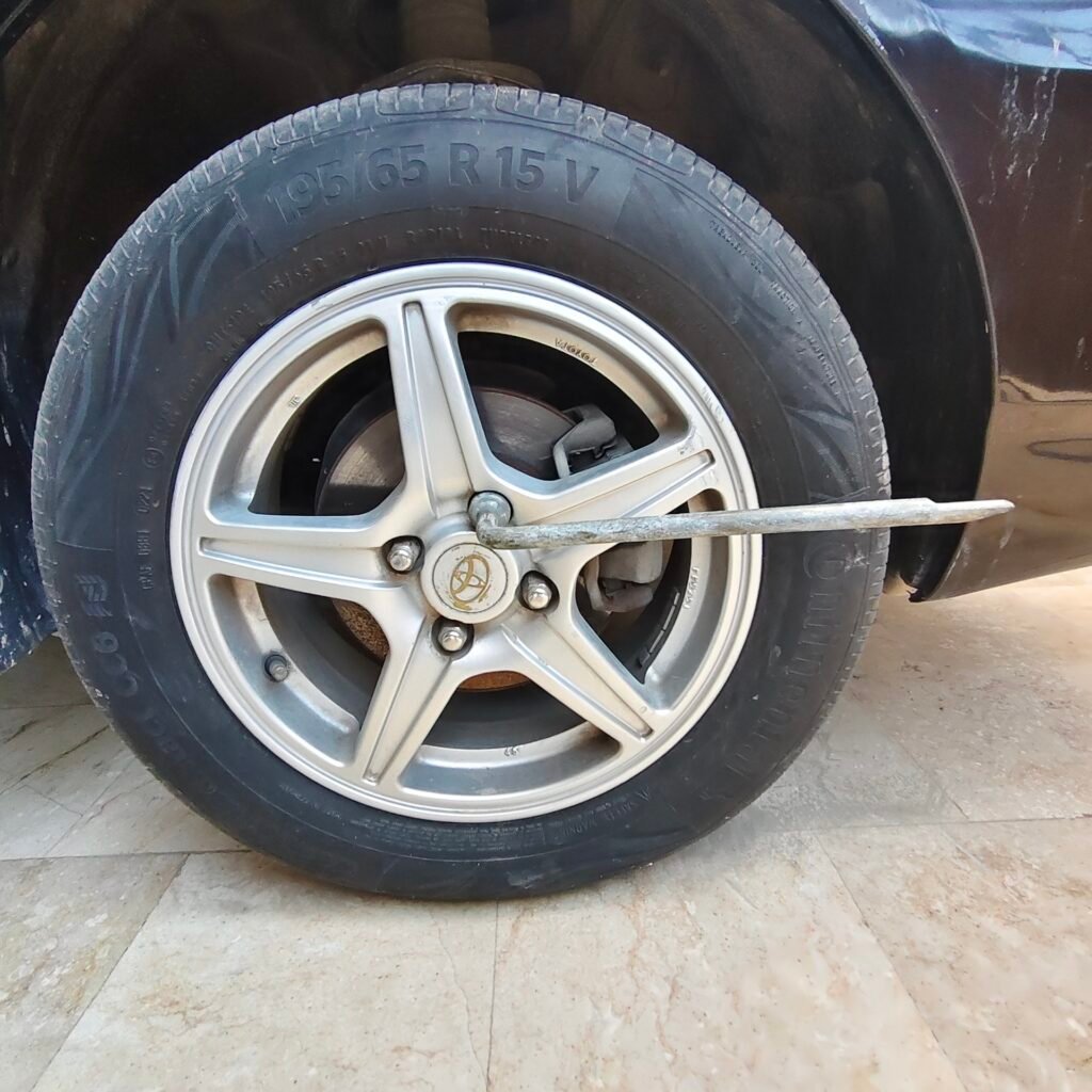 Lug Wrench fixed on a nut