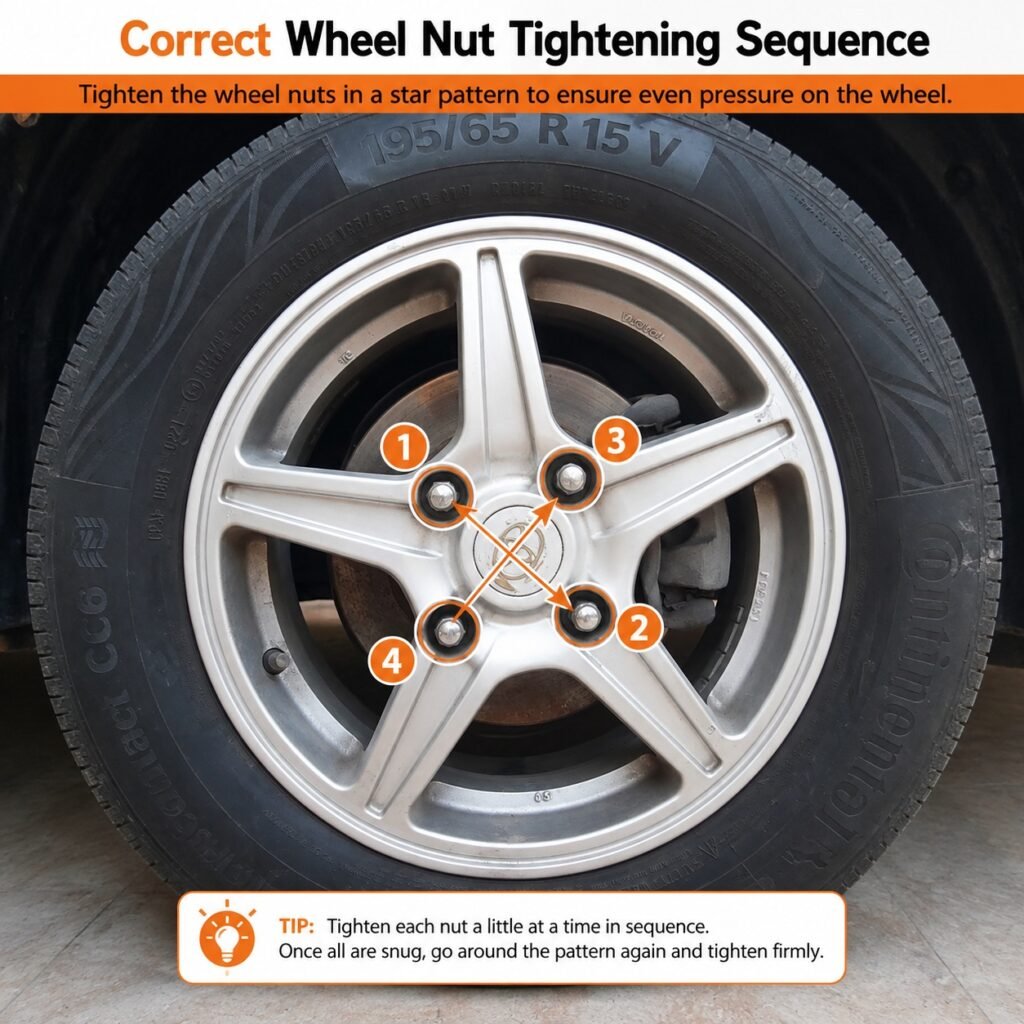 Star Formation for tightening wheel nuts
